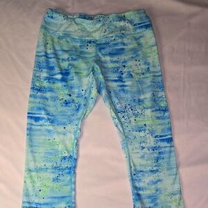 Reebok Blue and Green Speckled Leggings